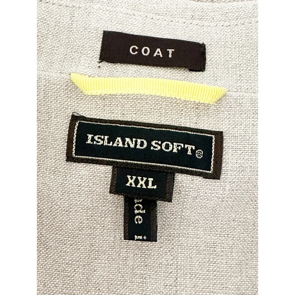 Tommy Bahama Island Soft Mens XXL Linen Blend Blazer Sport Coat Neutral 2 Button